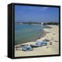 View Along Beach from the Medina Walls, Hammamet, Cap Bon, Tunisia, North Africa, Africa-Stuart Black-Framed Stretched Canvas