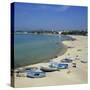 View Along Beach from the Medina Walls, Hammamet, Cap Bon, Tunisia, North Africa, Africa-Stuart Black-Stretched Canvas