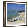 View Along Beach from the Medina Walls, Hammamet, Cap Bon, Tunisia, North Africa, Africa-Stuart Black-Framed Photographic Print