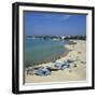 View Along Beach from the Medina Walls, Hammamet, Cap Bon, Tunisia, North Africa, Africa-Stuart Black-Framed Photographic Print