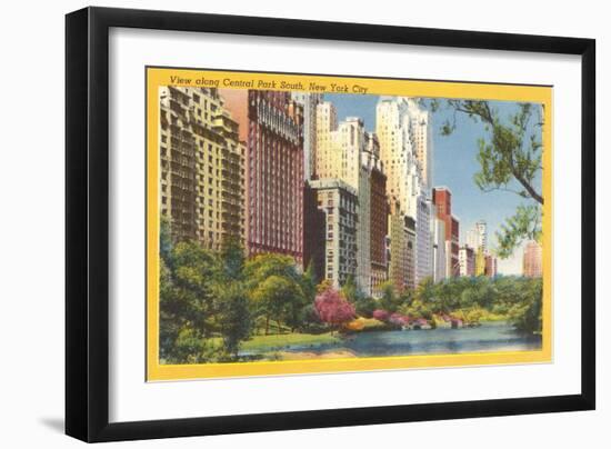 View along Central Park South, New York City-null-Framed Art Print