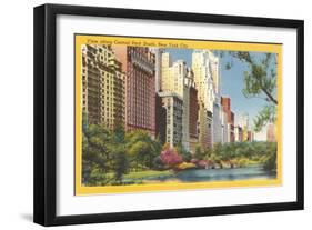 View along Central Park South, New York City-null-Framed Art Print