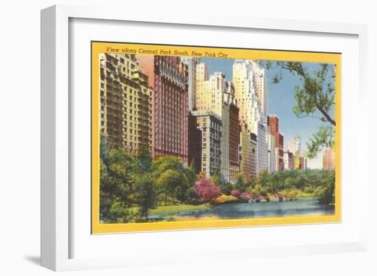 View along Central Park South, New York City-null-Framed Art Print