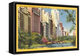 View along Central Park South, New York City-null-Framed Stretched Canvas