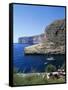 View Along Cliffs, Xlendi, Gozo, Malta, Mediterranean, Europe-Stuart Black-Framed Stretched Canvas