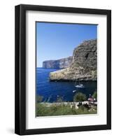 View Along Cliffs, Xlendi, Gozo, Malta, Mediterranean, Europe-Stuart Black-Framed Premium Photographic Print