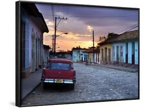 View Along Cobbled Street at Sunset, Trinidad, UNESCO World Hertitage Site, Cuba-Lee Frost-Framed Photographic Print