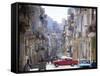 View Along Congested Street in Havana Centro, Cuba-Lee Frost-Framed Stretched Canvas