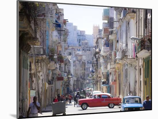 View Along Congested Street in Havana Centro, Cuba-Lee Frost-Mounted Photographic Print