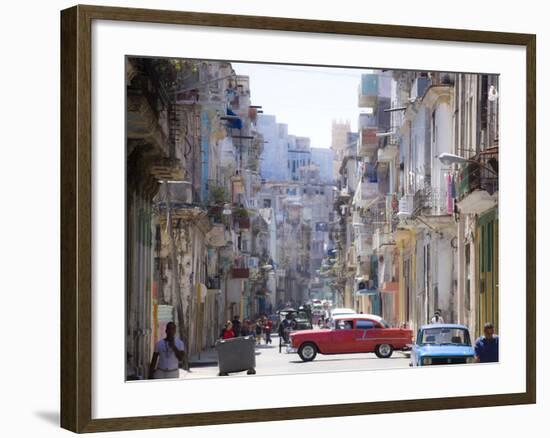 View Along Congested Street in Havana Centro, Cuba-Lee Frost-Framed Photographic Print