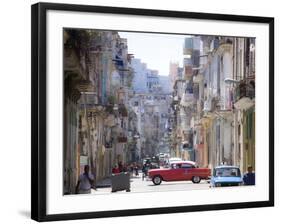 View Along Congested Street in Havana Centro, Cuba-Lee Frost-Framed Photographic Print