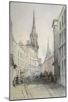 View Along Lombard Street, Looking East, with Figures and Carriages, City of London, 1851-Thomas Colman Dibdin-Mounted Giclee Print