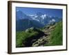 View Along Path to Snow Covered Summit of the Jungfrau, Schynige Platte, Bern, Switzerland-Tomlinson Ruth-Framed Photographic Print