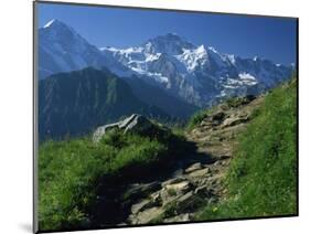 View Along Path to Snow Covered Summit of the Jungfrau, Schynige Platte, Bern, Switzerland-Tomlinson Ruth-Mounted Photographic Print