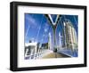 View Along Pedestrian Suspension Bridge at Salford Quays, Salford, Manchester, England-Lee Frost-Framed Photographic Print