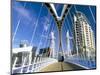 View Along Pedestrian Suspension Bridge at Salford Quays, Salford, Manchester, England-Lee Frost-Mounted Photographic Print