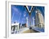 View Along Pedestrian Suspension Bridge at Salford Quays, Salford, Manchester, England-Lee Frost-Framed Photographic Print