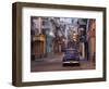 View Along Quiet Street at Dawn Showing Old American Car and Street Lights Still On, Havana, Cuba-Lee Frost-Framed Photographic Print