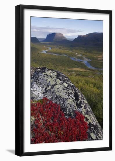 View Along Rapadalen Valley Towards Tjahkkelij, with Nammatj Mountain, Sarek Np, Sweden-Cairns-Framed Premium Photographic Print