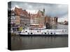 View Along River Motlawa Showing Harbour and Old Hanseatic Architecture, Gdansk, Pomerania, Poland-Adina Tovy-Stretched Canvas