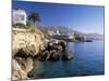View Along Rocky Coast to Town and Mountains, Nerja, Malaga Area, Costa Del Sol, Andalucia, Spain-Ruth Tomlinson-Mounted Photographic Print