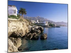 View Along Rocky Coast to Town and Mountains, Nerja, Malaga Area, Costa Del Sol, Andalucia, Spain-Ruth Tomlinson-Mounted Photographic Print