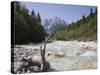 View Along Stony Shallow River Velika Pisnca to Prisank Mountain, Dolina, Slovenia-Pearl Bucknell-Stretched Canvas