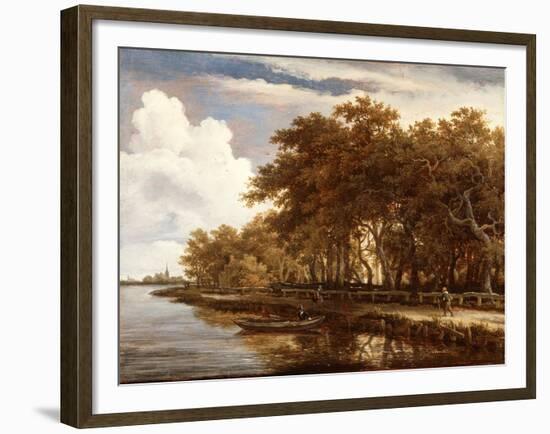 View Along the Amstel, C.1660-Meindert Hobbema-Framed Giclee Print