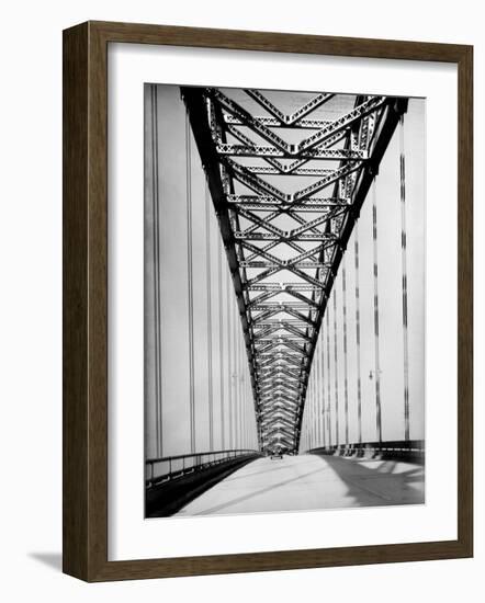 View Along the Bayonne Bridge-Margaret Bourke-White-Framed Photographic Print