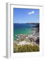 View Along the Cliffs of Cap Frehel to the Lighthouse, Cotes D'Armor, Brittany, France, Europe-Markus Lange-Framed Photographic Print