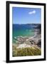 View Along the Cliffs of Cap Frehel to the Lighthouse, Cotes D'Armor, Brittany, France, Europe-Markus Lange-Framed Photographic Print