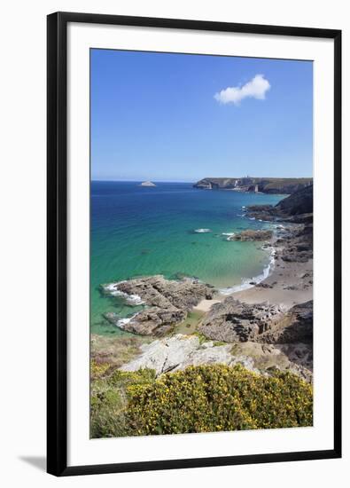 View Along the Cliffs of Cap Frehel to the Lighthouse, Cotes D'Armor, Brittany, France, Europe-Markus Lange-Framed Photographic Print