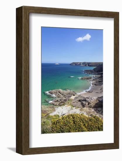 View Along the Cliffs of Cap Frehel to the Lighthouse, Cotes D'Armor, Brittany, France, Europe-Markus Lange-Framed Photographic Print