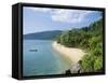 View Along the Coast, Nazri's Beach and Rainforest, Air Batang Bay, Pahang, Malaysia-Jack Jackson-Framed Stretched Canvas