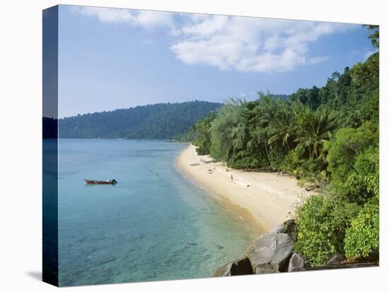View Along the Coast, Nazri's Beach and Rainforest, Air Batang Bay, Pahang, Malaysia-Jack Jackson-Stretched Canvas