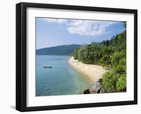 View Along the Coast, Nazri's Beach and Rainforest, Air Batang Bay, Pahang, Malaysia-Jack Jackson-Framed Photographic Print