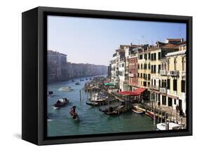 View Along the Grand Canal from Rialto Bridge, Venice, Unesco World Heritage Site, Veneto, Italy-Lee Frost-Framed Stretched Canvas