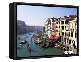 View Along the Grand Canal from Rialto Bridge, Venice, Unesco World Heritage Site, Veneto, Italy-Lee Frost-Framed Stretched Canvas