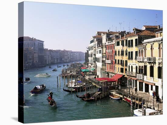 View Along the Grand Canal from Rialto Bridge, Venice, Unesco World Heritage Site, Veneto, Italy-Lee Frost-Stretched Canvas
