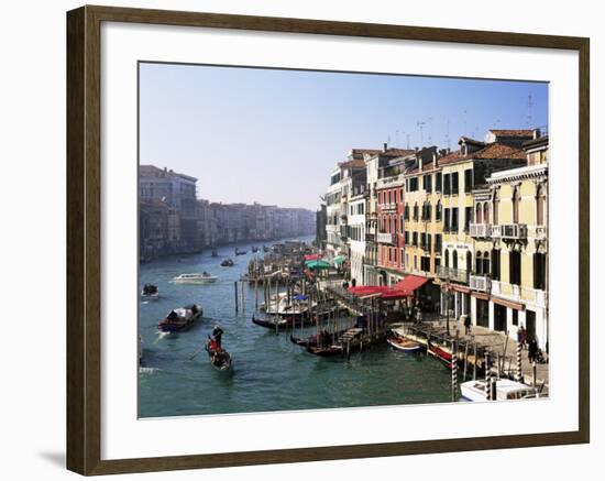 View Along the Grand Canal from Rialto Bridge, Venice, Unesco World Heritage Site, Veneto, Italy-Lee Frost-Framed Photographic Print