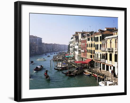 View Along the Grand Canal from Rialto Bridge, Venice, Unesco World Heritage Site, Veneto, Italy-Lee Frost-Framed Photographic Print