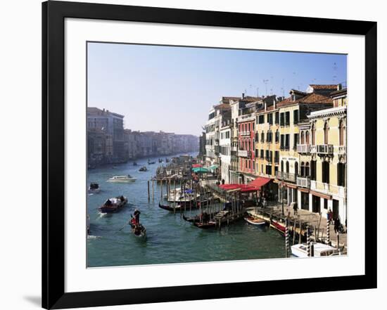 View Along the Grand Canal from Rialto Bridge, Venice, Unesco World Heritage Site, Veneto, Italy-Lee Frost-Framed Photographic Print