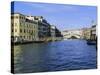 View Along the Grand Canal Towards the Rialto Bridge, Veneto, Italy-Lee Frost-Stretched Canvas