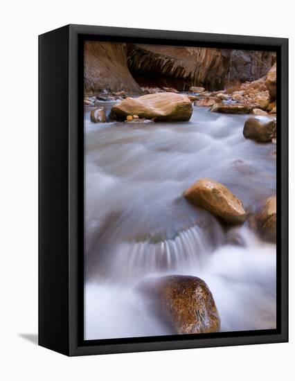 View Along the Hike Through the Zion Narrows in Southern Utah's Zion National Park-Kyle Hammons-Framed Stretched Canvas