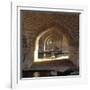 View Along the Inside of the Khaju Bridge Dam, Safavid Period-null-Framed Giclee Print