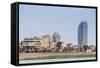View Along the Mekong River in the Capital City of Phnom Penh-Michael Nolan-Framed Stretched Canvas