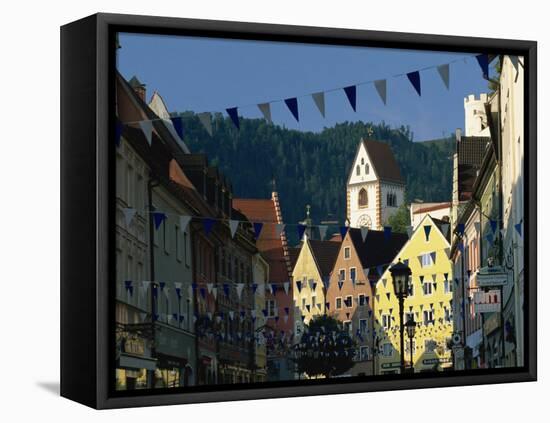 View Along the Reichenstrasse to the Monastery of St. Mang, Fussen, Bavaria, Germany, Europe-Tomlinson Ruth-Framed Stretched Canvas