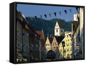 View Along the Reichenstrasse to the Monastery of St. Mang, Fussen, Bavaria, Germany, Europe-Tomlinson Ruth-Framed Stretched Canvas