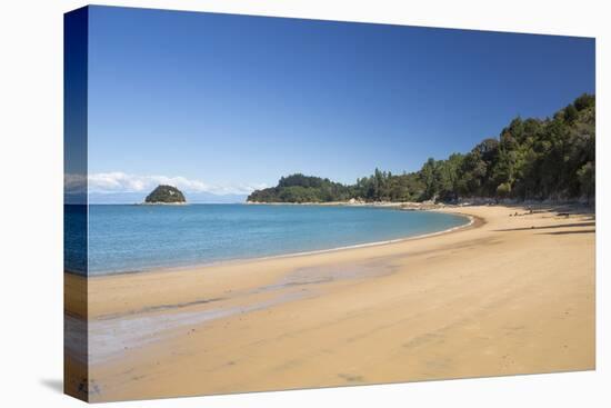 View along the sandy beach at Towers Bay, Kaiteriteri, Tasman, South Island, New Zealand, Pacific-Ruth Tomlinson-Stretched Canvas