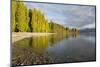 View along the shore of tranquil Lake Wanaka, autumn, Roys Bay, Wanaka, Queenstown-Lakes district, -Ruth Tomlinson-Mounted Photographic Print